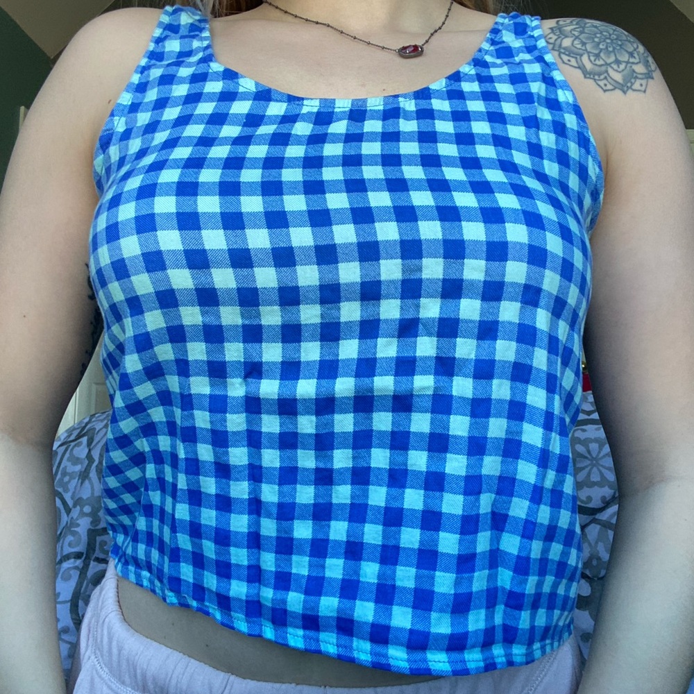 Blue Plaid Tank